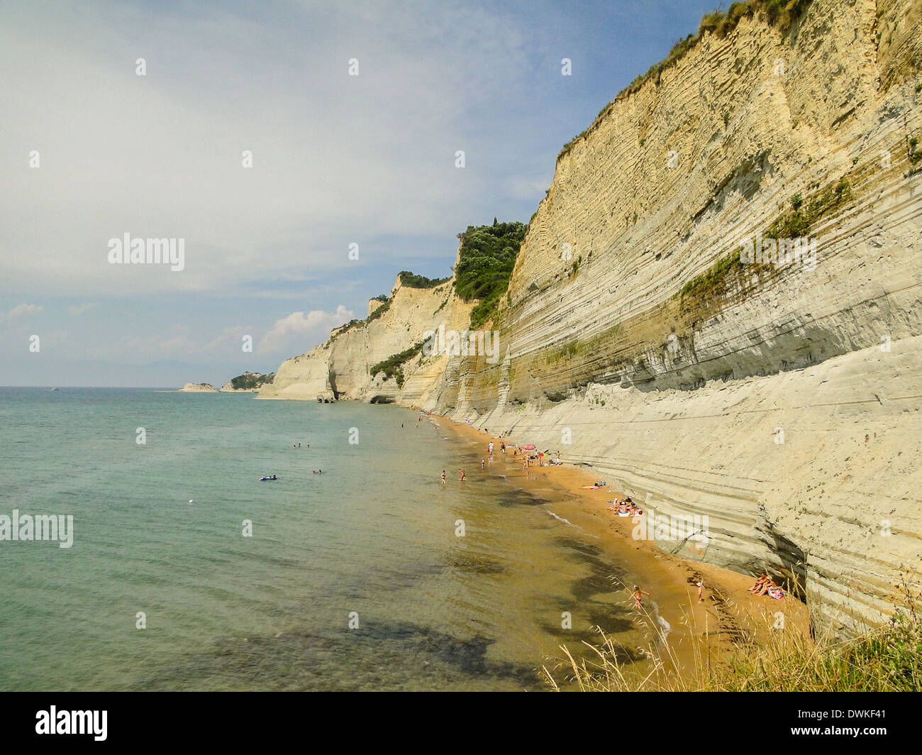 steep limestone cliff. picture taken in corfu ionian sea Stock Photo
