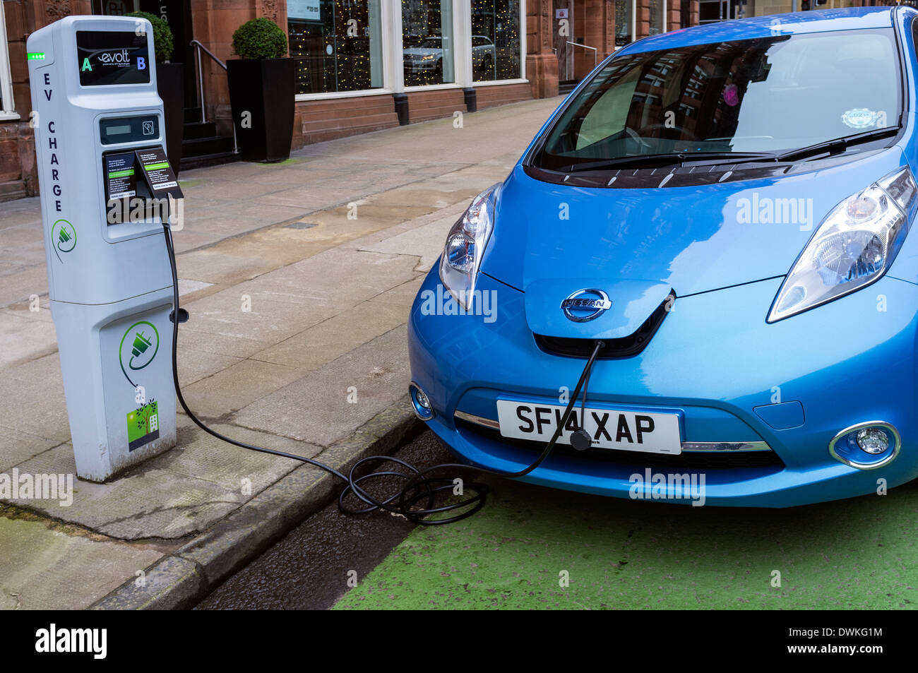 Nissan electric car charging point hires stock photography and images