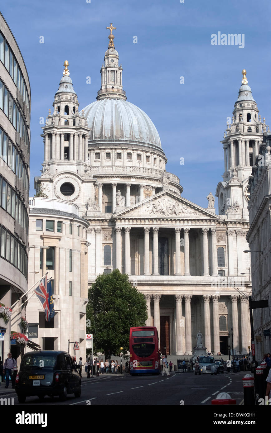 Looking towards St. Paul's Cathedral, London, England, United Kingdom, Europe Stock Photo