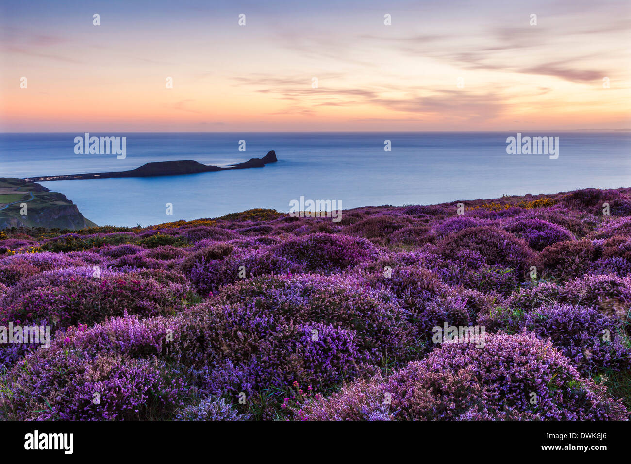 Rhossili Bay, Worms End, Gower Peninsula, Wales, United Kingdom, Europe Stock Photo