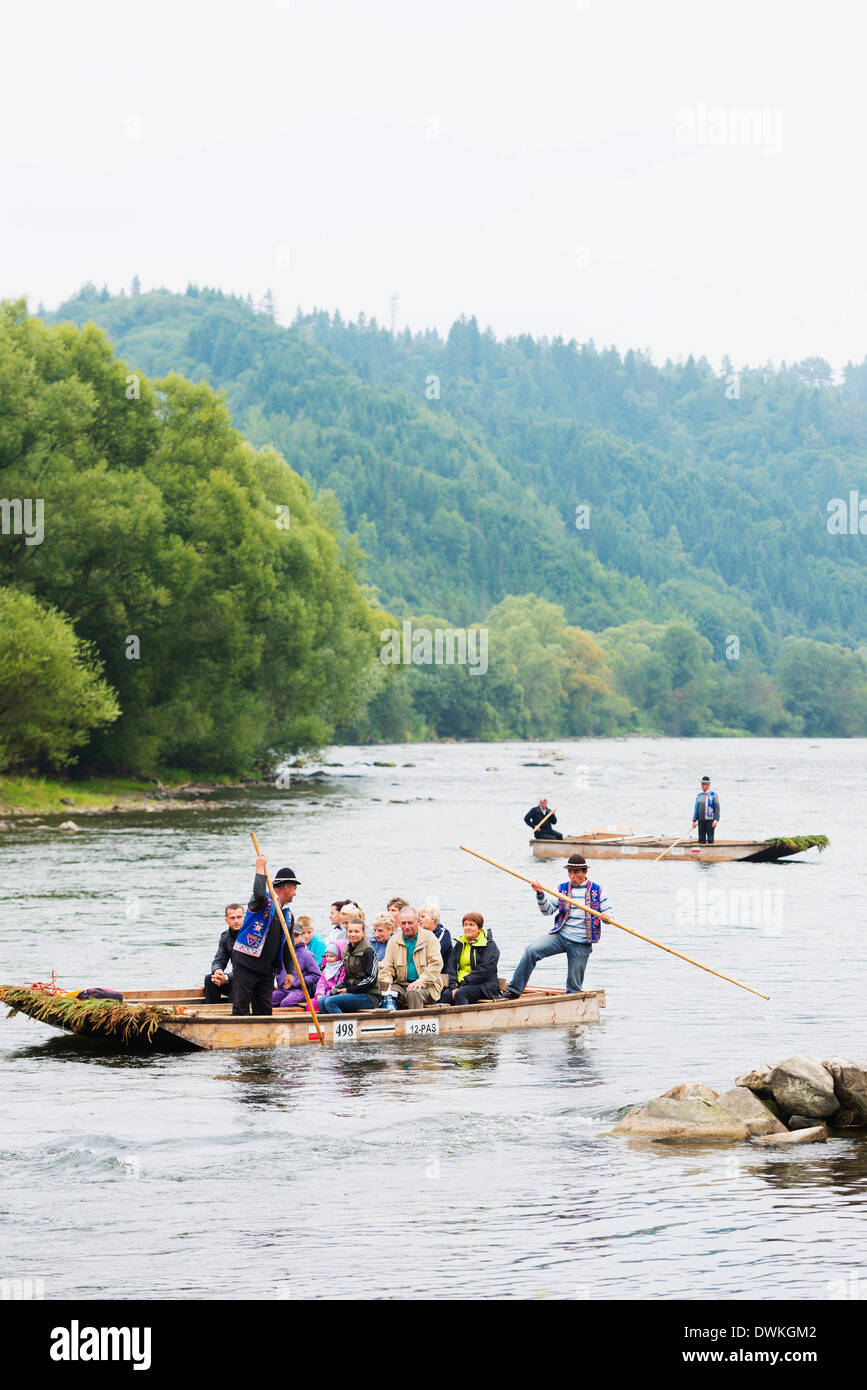 Rafting trip on Dunajec River, Dunajec Gorge, Poland, Europe Stock Photo