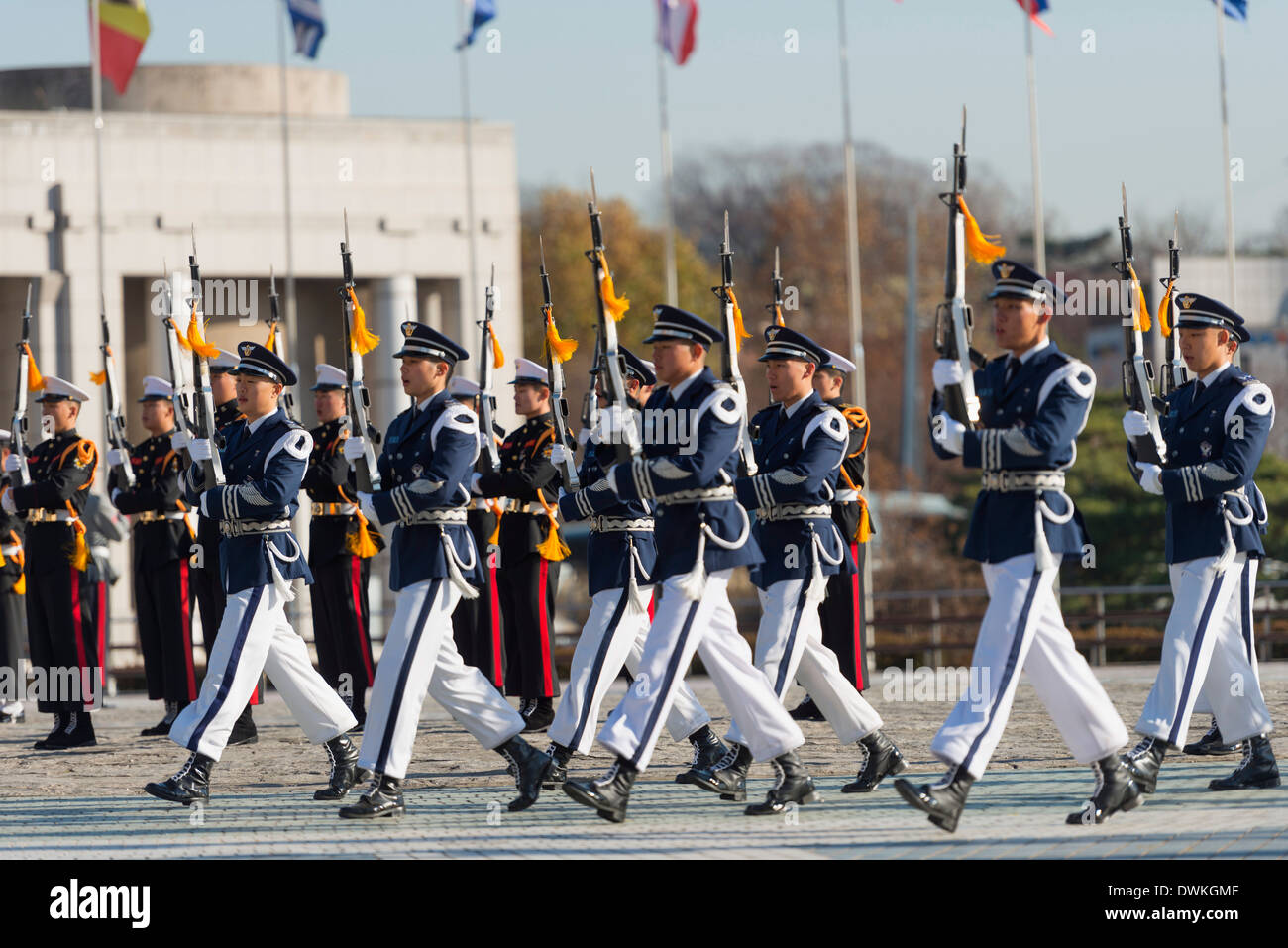 Honour Guard Ceremony, Seoul War Memorial, Seoul, South Korea, Asia Stock Photo