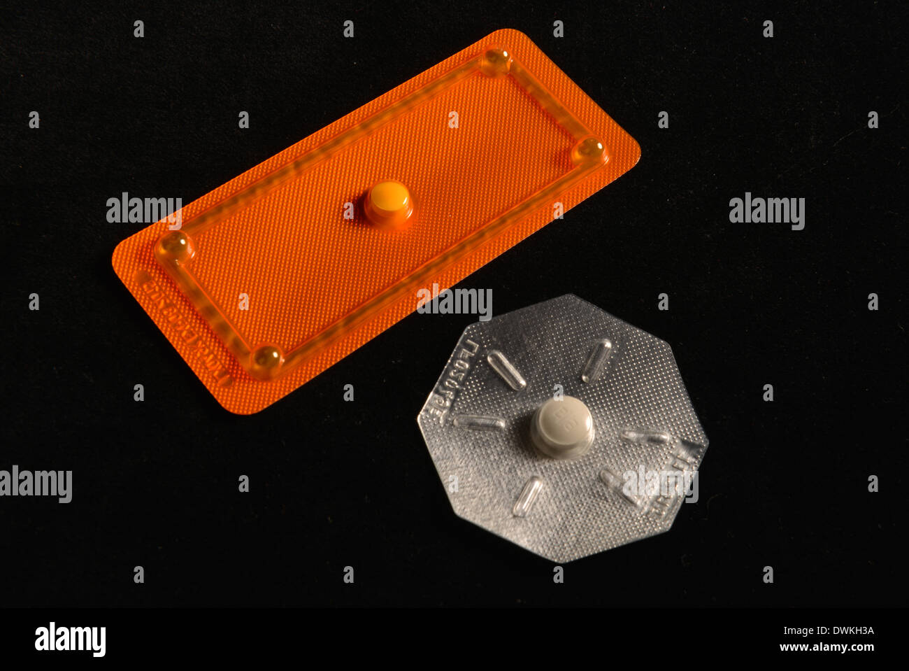 Symbol photo of the morning-after pill. These preparations are partly controversial in the Catholic Church for various religious reasons. Stock Photo
