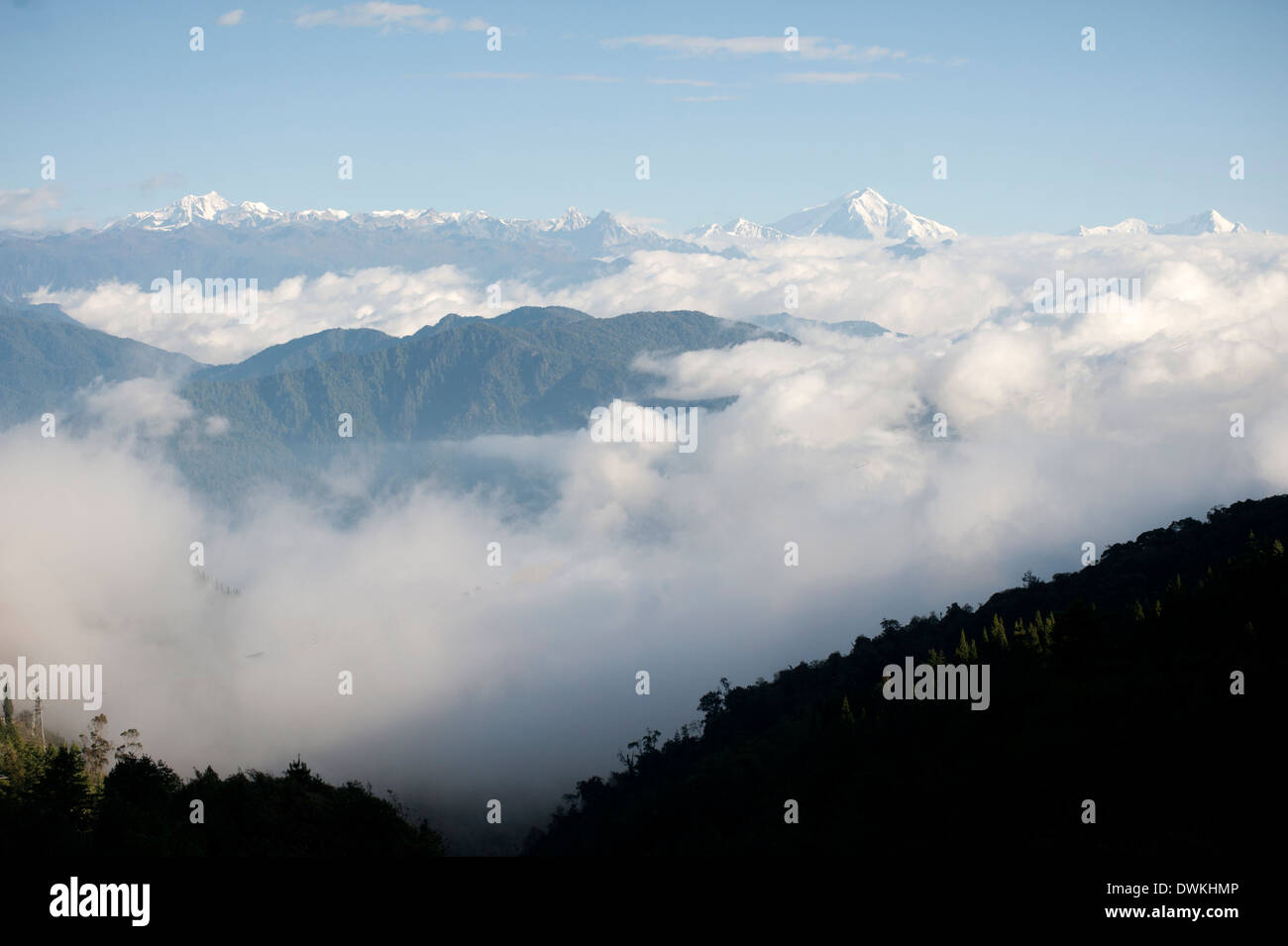 Gorichen peak, highest peak in Arunachal Pradesh, capped with fresh