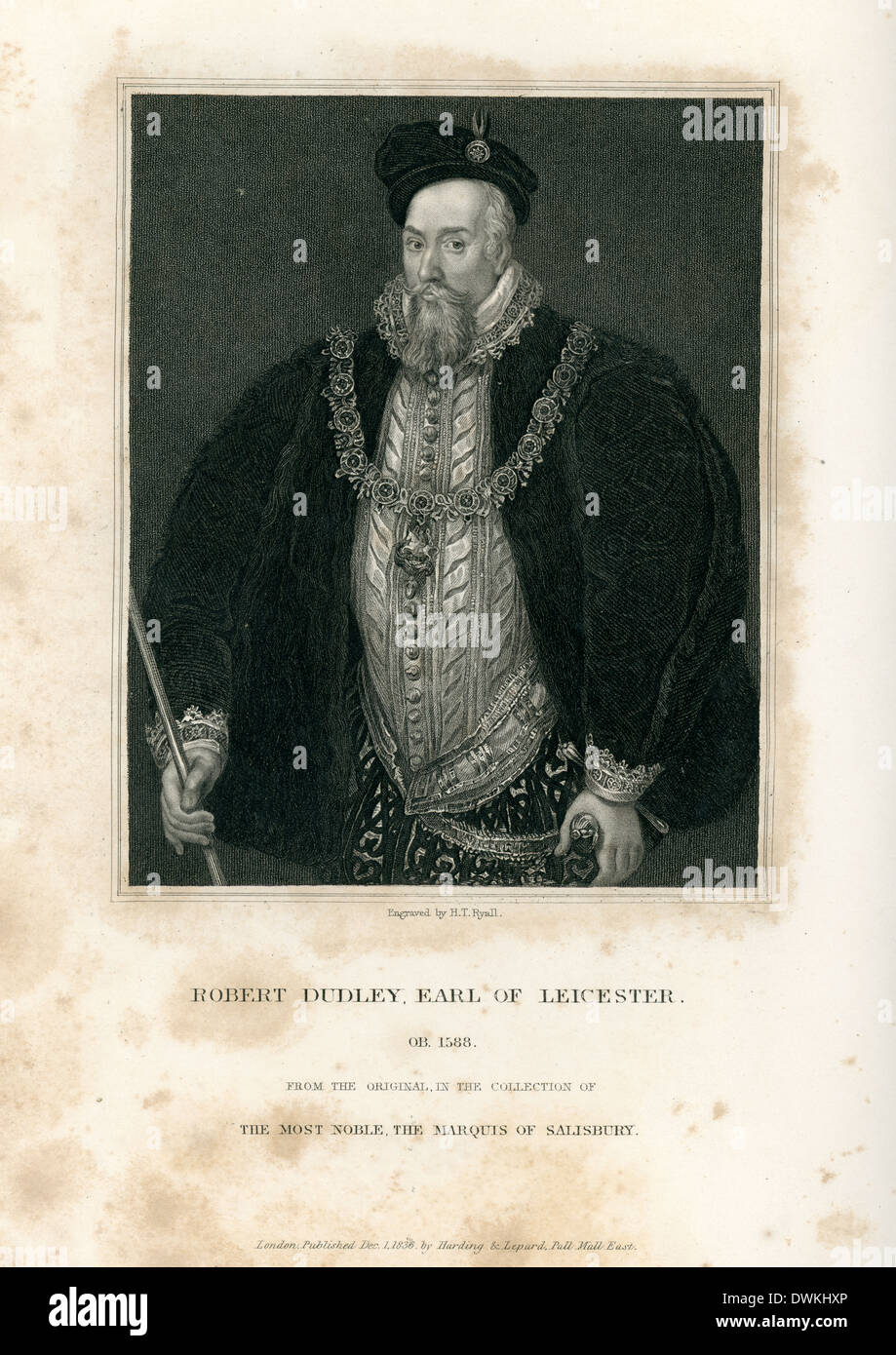 Portrait of Robert Dudley, 1st Earl of Leicester favourite and close friend of Elizabeth I Stock Photo