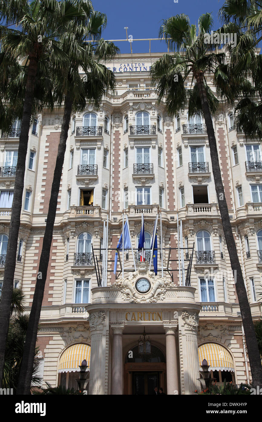 Carlton Hotel, Carlton InterContinental, La Croisette, Cannes, Cote d'Azur, Provence, French Riviera, France, Europe Stock Photo