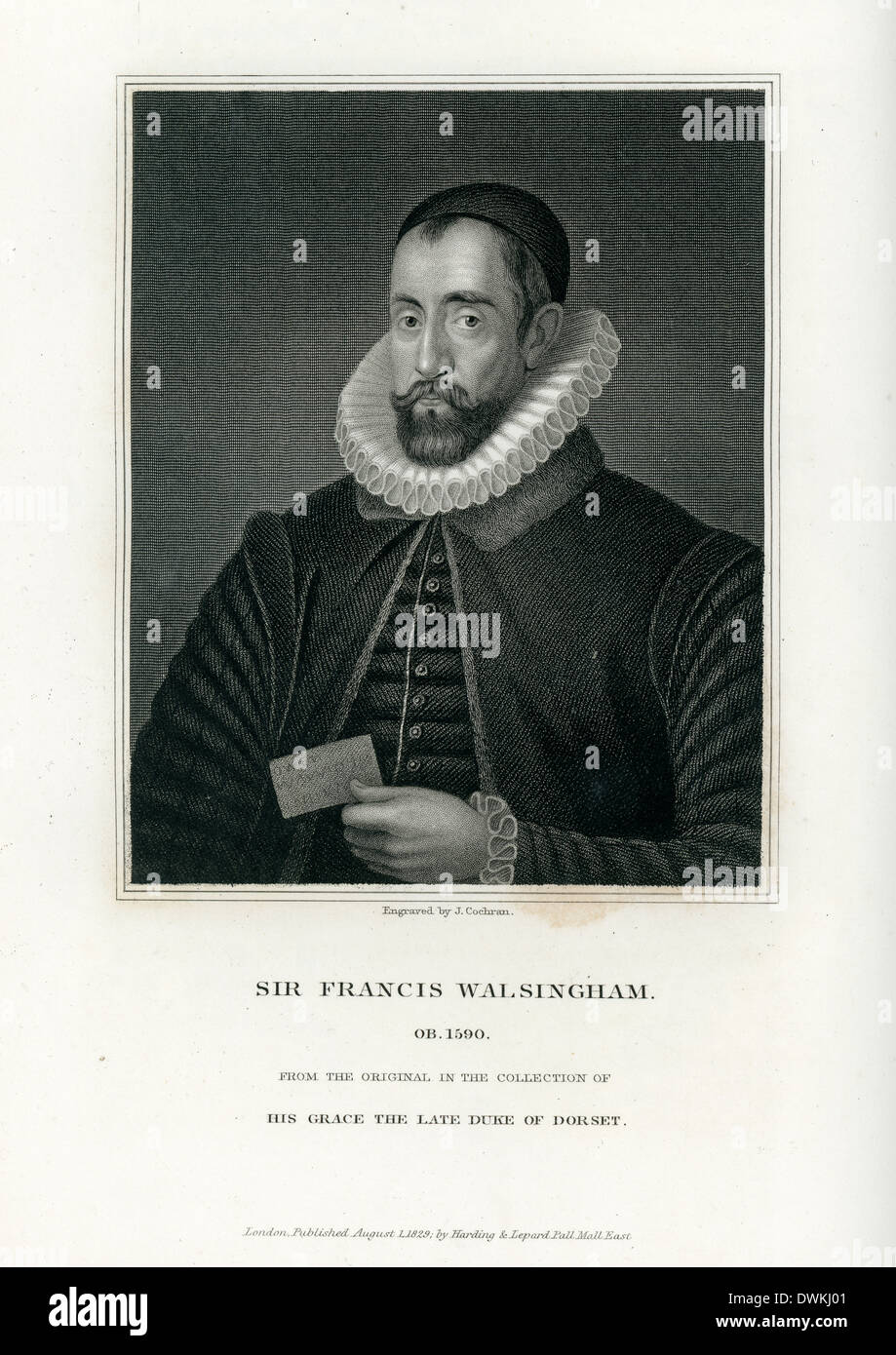 Portrait of Sir Francis Walsingham, was principal secretary to Queen Elizabeth I Stock Photo
