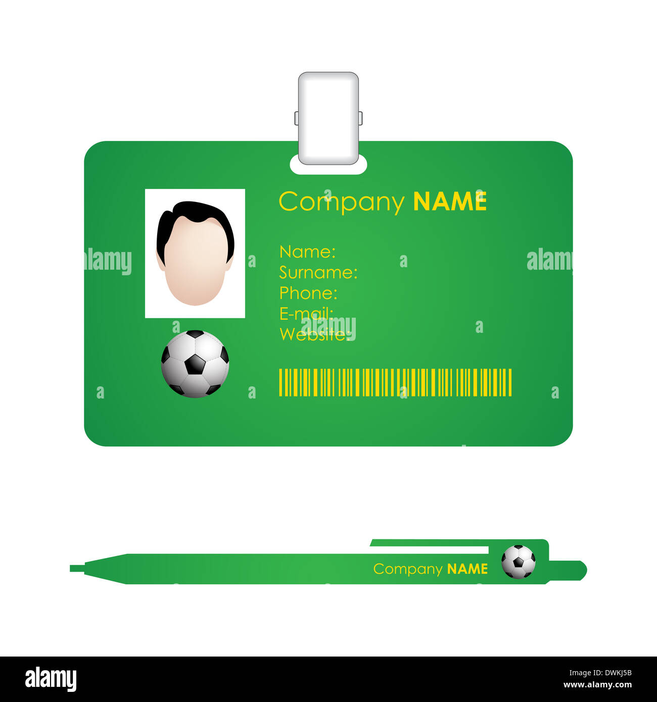 vector identification card template and pen Stock Photo Alamy