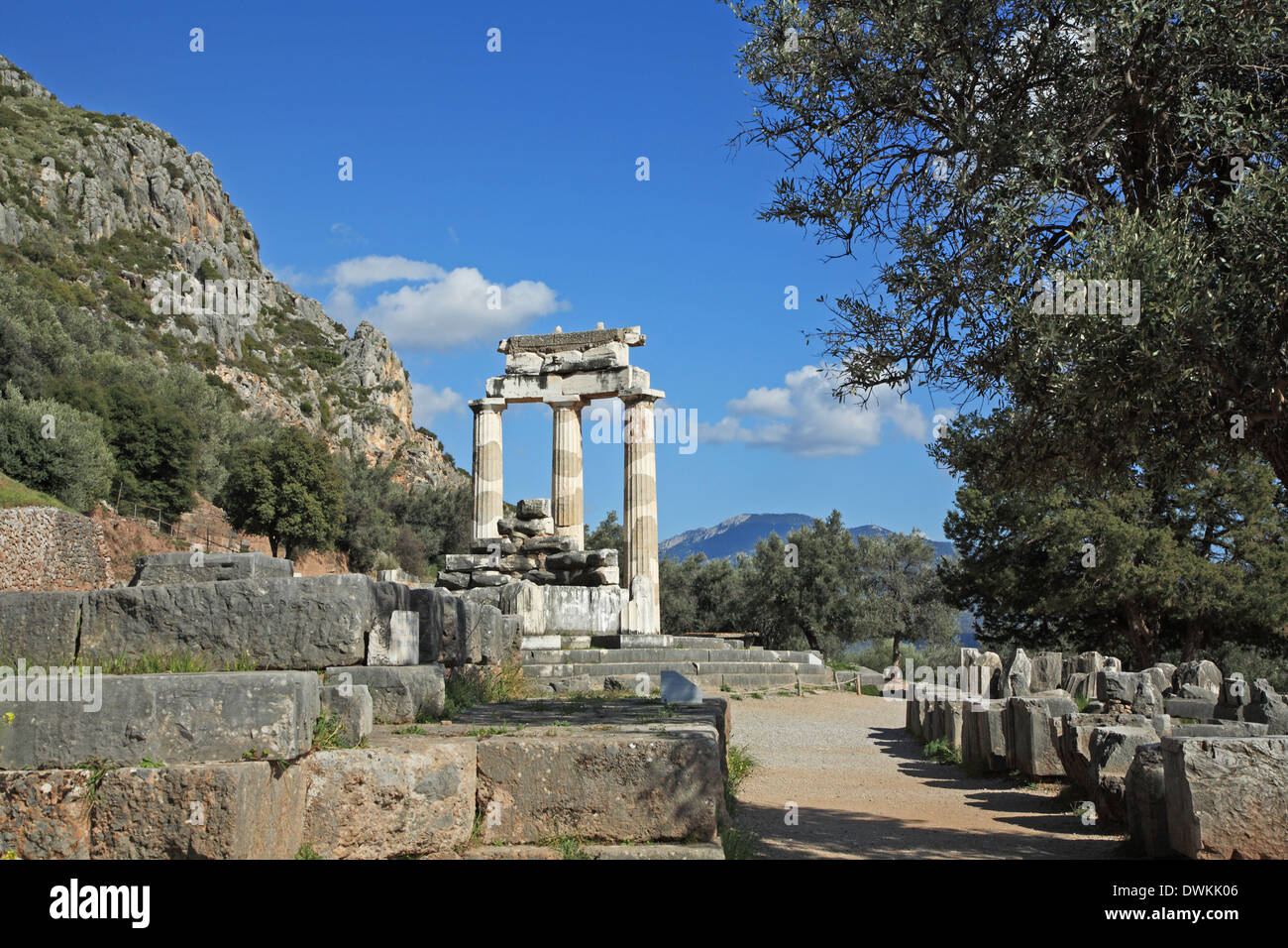 Temple of Tholos, Sanctuary of Athena Pronaia Stock Photo