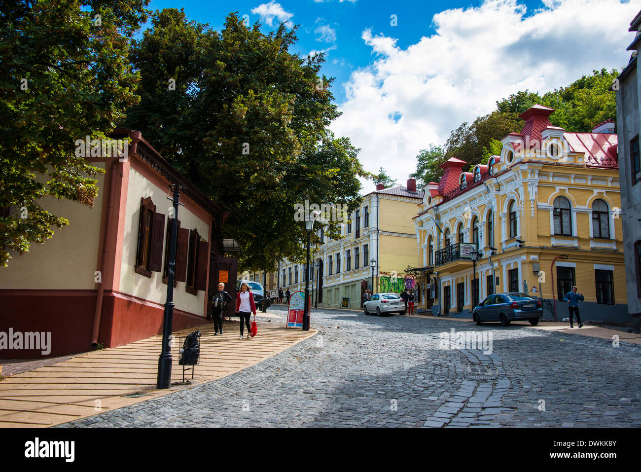 Andriyivsky Uzviz (Andrews Descent) in Kiev, Ukraine, Europe Stock Photo