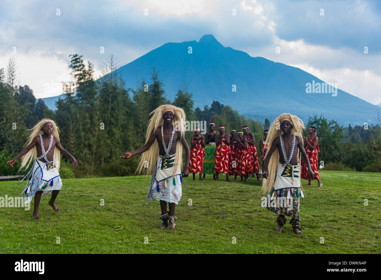 Ceremony of former poachers, in the Virunga National Park, Rwanda, Africa Stock Photo