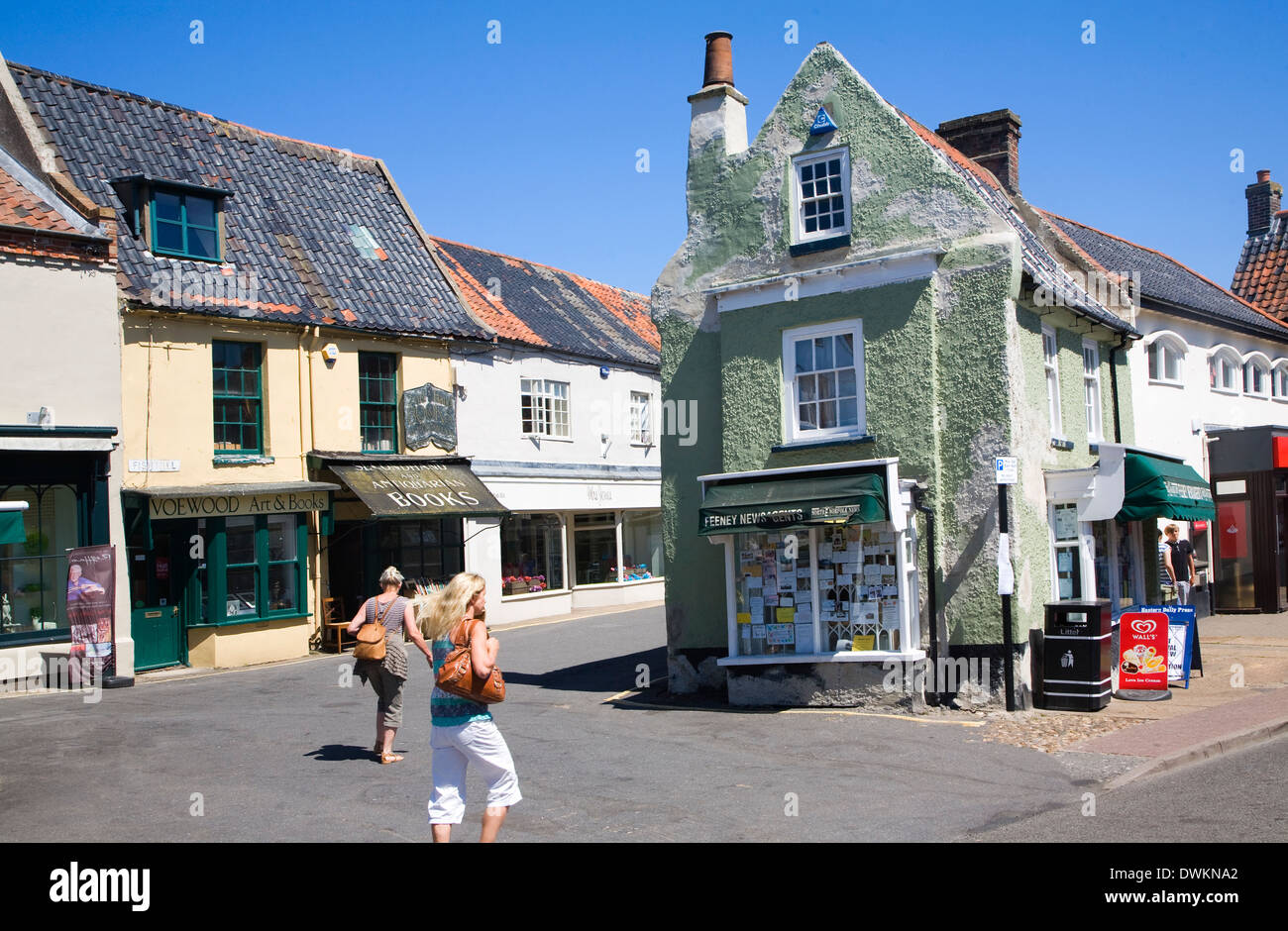 Historic buildings in the town of Holt, north Norfolk, England Stock Photo