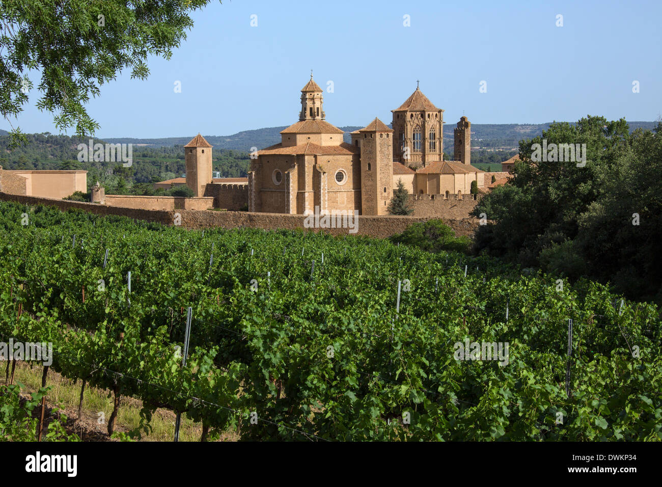 Cistercian Monastery of Santa Maria de Poblet (Monestir de Poblet) in the Catalonia region of Spain Stock Photo