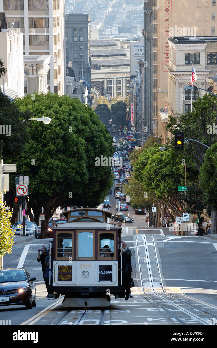 Cable Car along Powell Street, San Francisco, California, United States