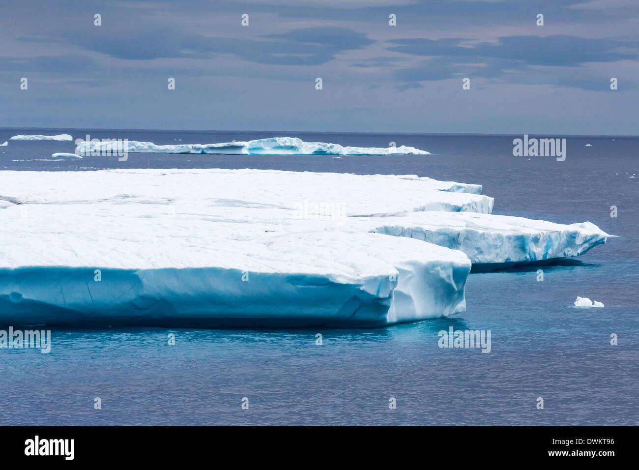 Huge tabular iceberg in Isabella Bay, Baffin Island, Nunavut, Canada, North America Stock Photo