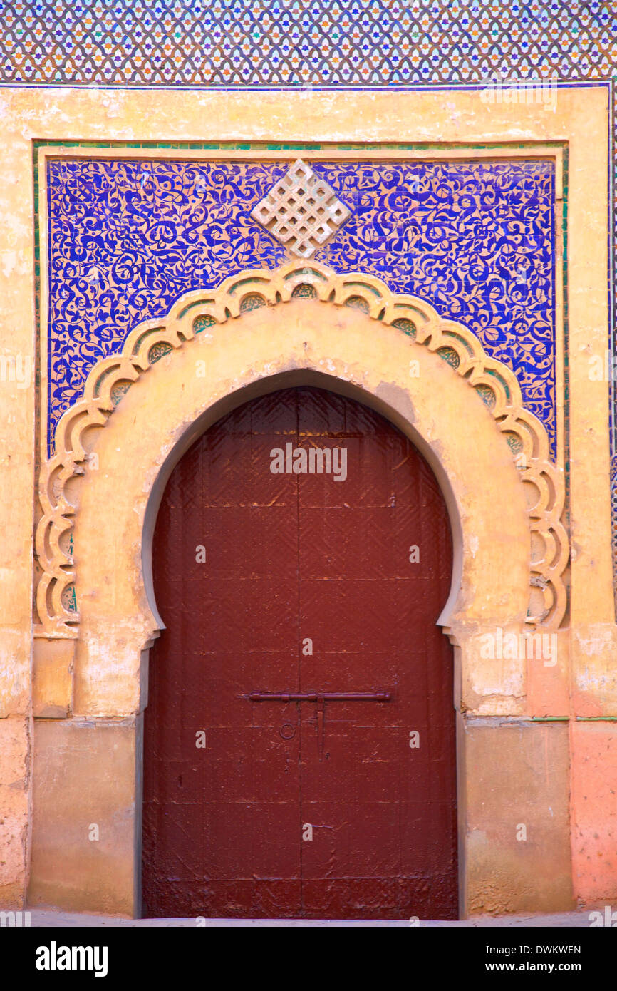 Gate to Royal Palace, Meknes, Morocco, North Africa, Africa Stock Photo