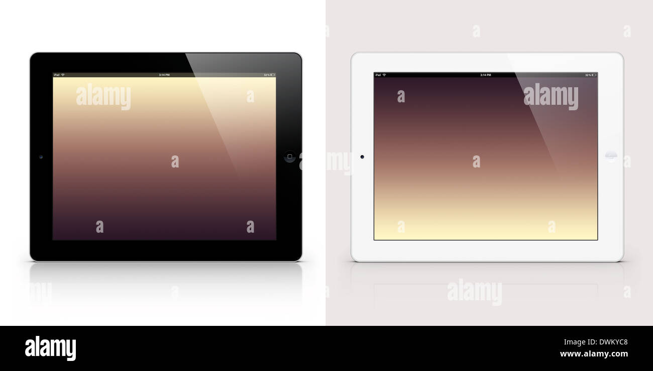 Digitally generated image of tablets, ipad retina Stock Photo