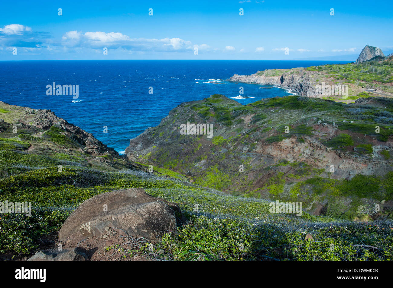 The rugged coastline of western Maui, Hawaii, United States of America, Pacific Stock Photo