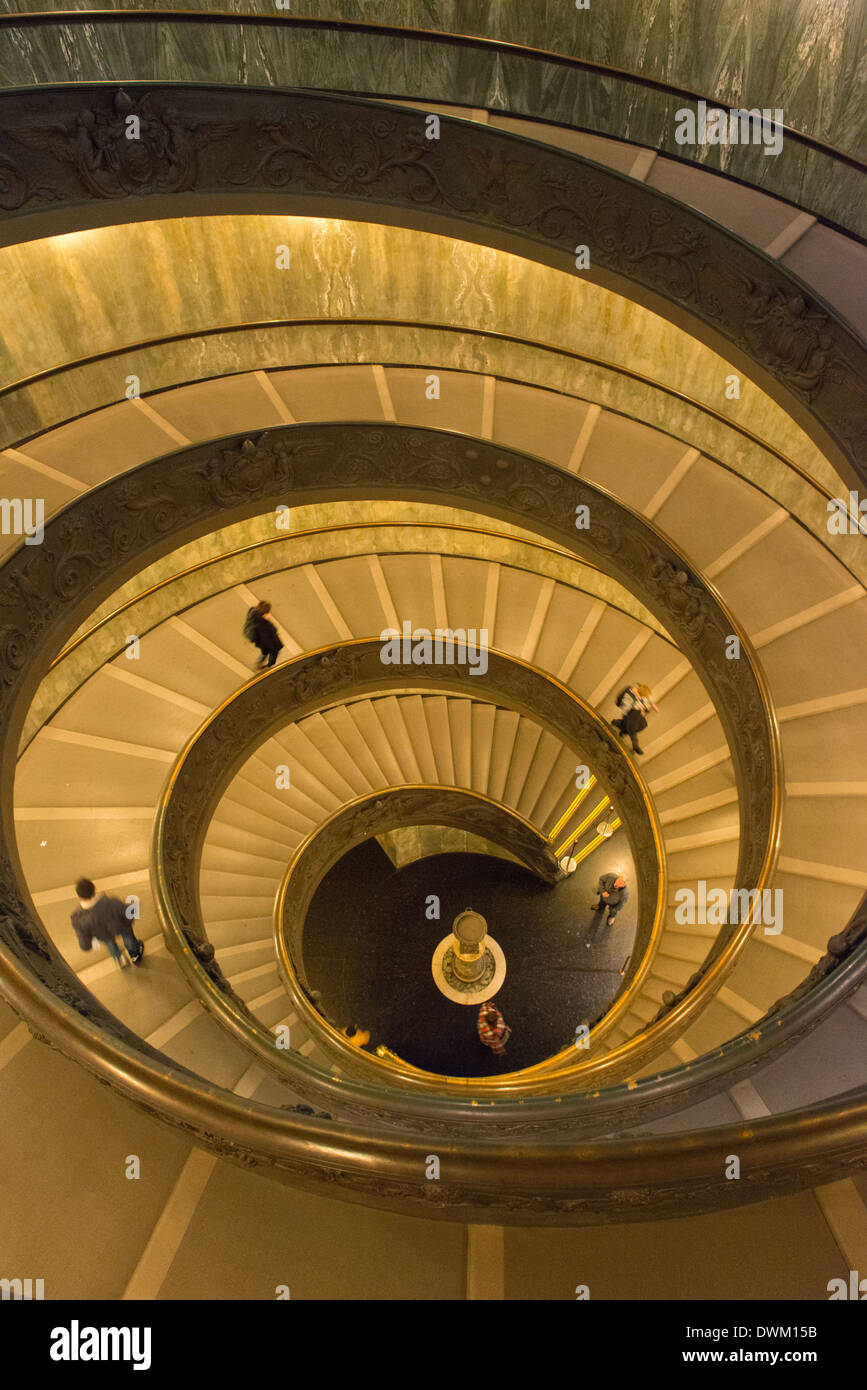 Spiral stairs of the Vatican Museums, designed by Giuseppe Momo in 1932, Rome, Lazio, Italy, Europe Stock Photo