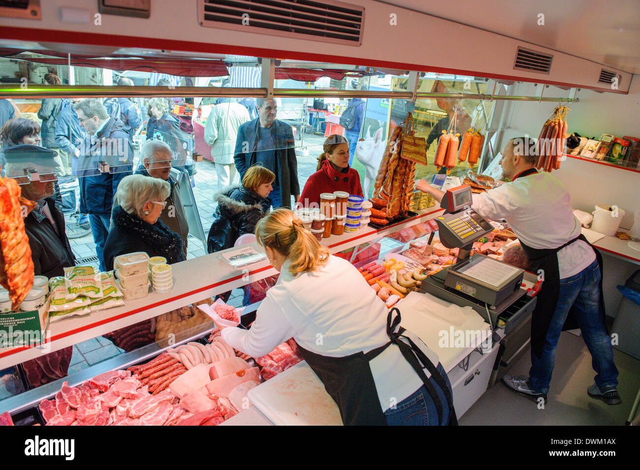 Berlin, Germany. 28th Feb, 2014. The mobile butcher shop of butcher ...