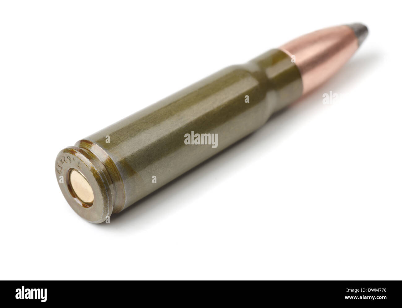 Old intermediate rifle cartridge isolated on white Stock Photo Alamy