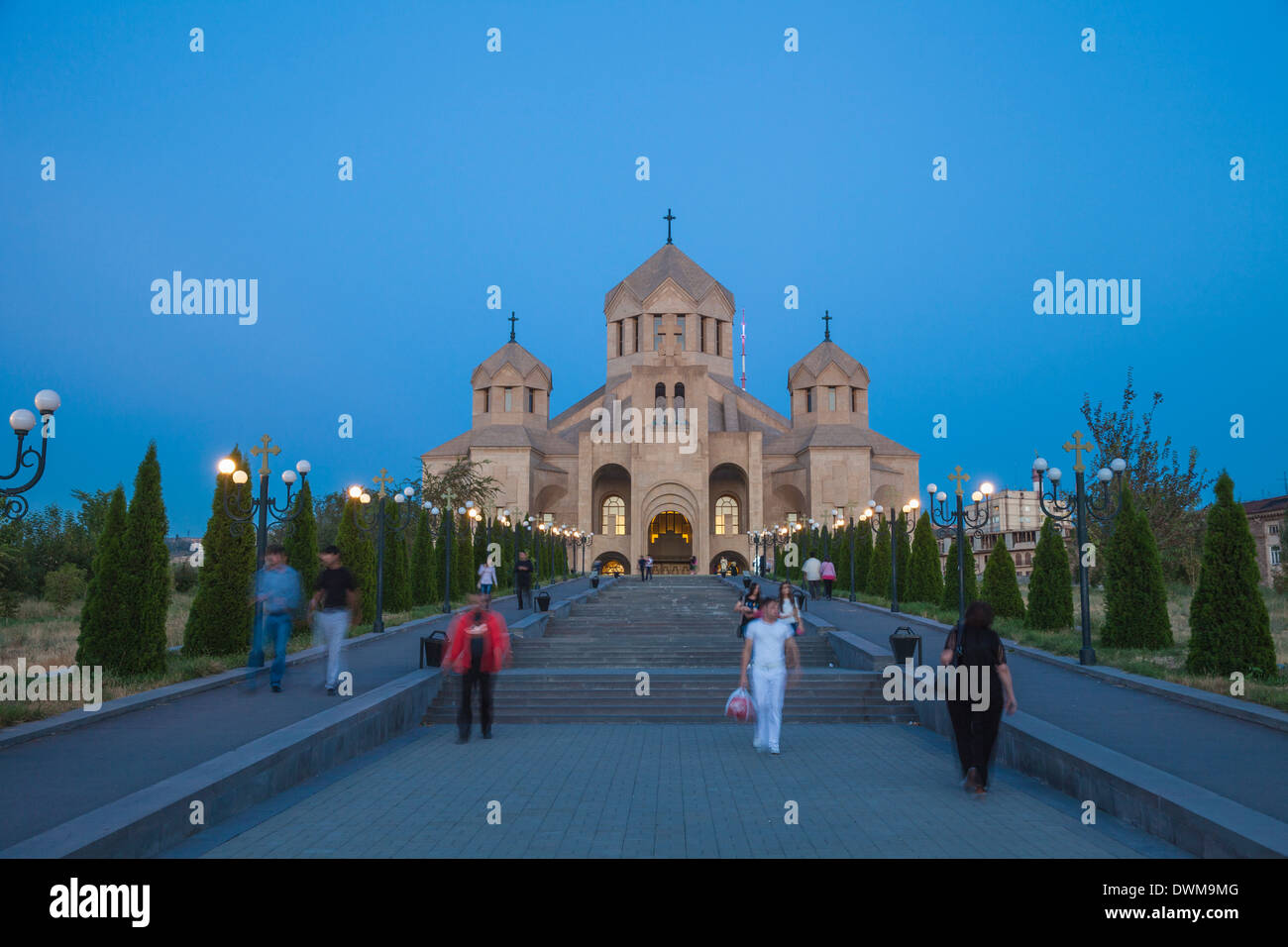 Surp Grigor Lusavorich Yekeghetsi Cathedral, the largest Armenian church in the world, Yerevan, Armenia, Central Asia, Asia Stock Photo