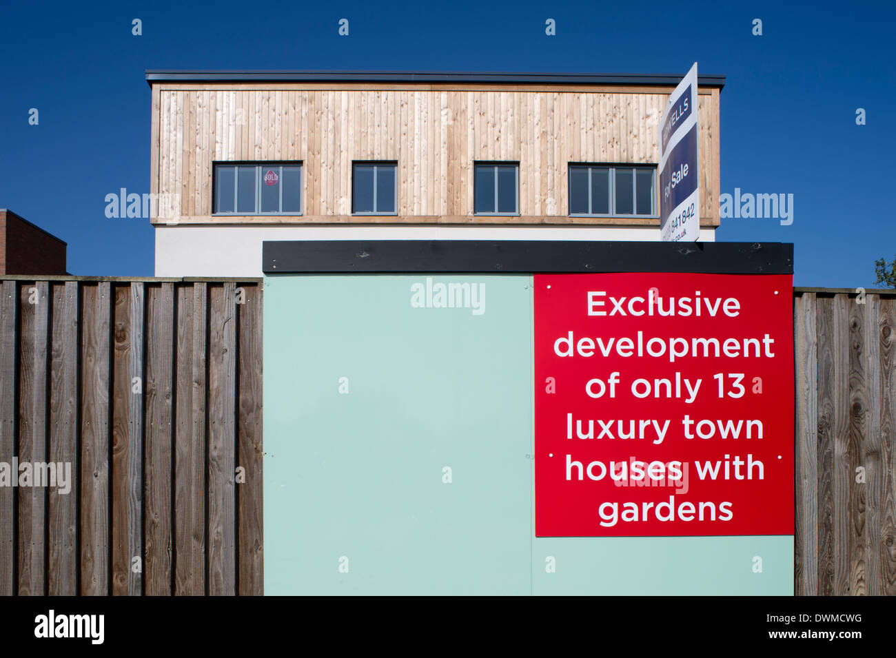 new build house with sign cambridge Stock Photo Alamy