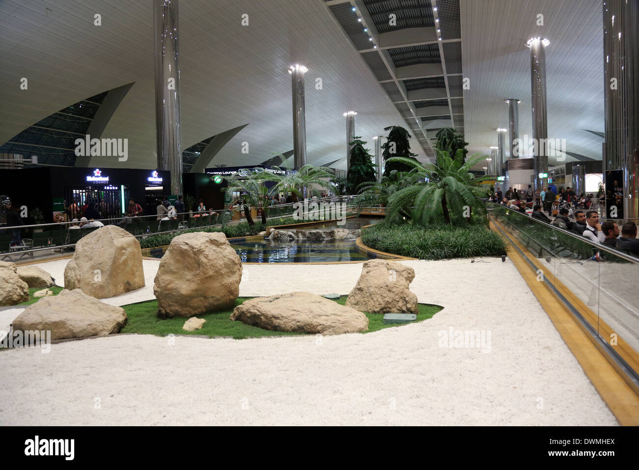Recreation area in International airport on February 18, 2012 in Dubai