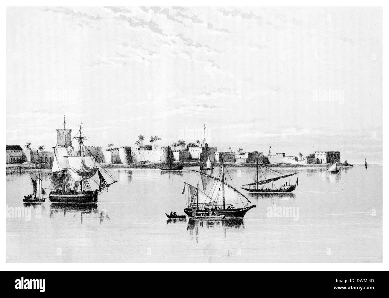 Zanzibar from the sea Stock Photo