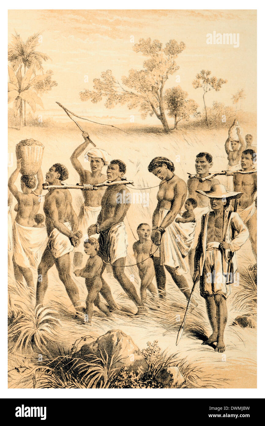 Band of Captives driven into slavery Stock Photo