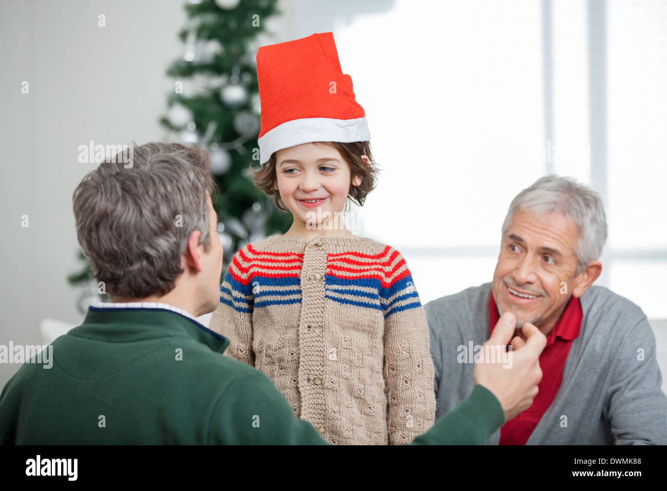 Boy grandfather hug hi-res stock photography and images - Alamy