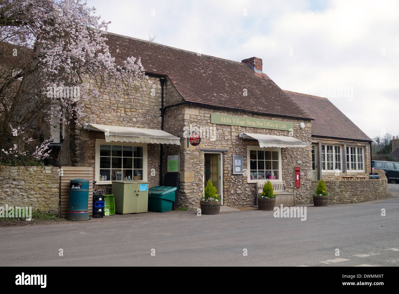 Mells Village Post Office, Shop & Cafe, Somerset, England Stock Photo