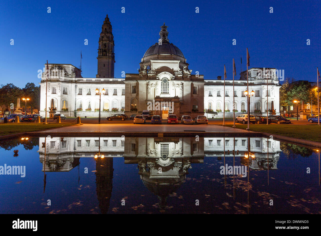 City Hall, Cardiff Civic Centre, Wales, United Kingdom, Europe Stock Photo