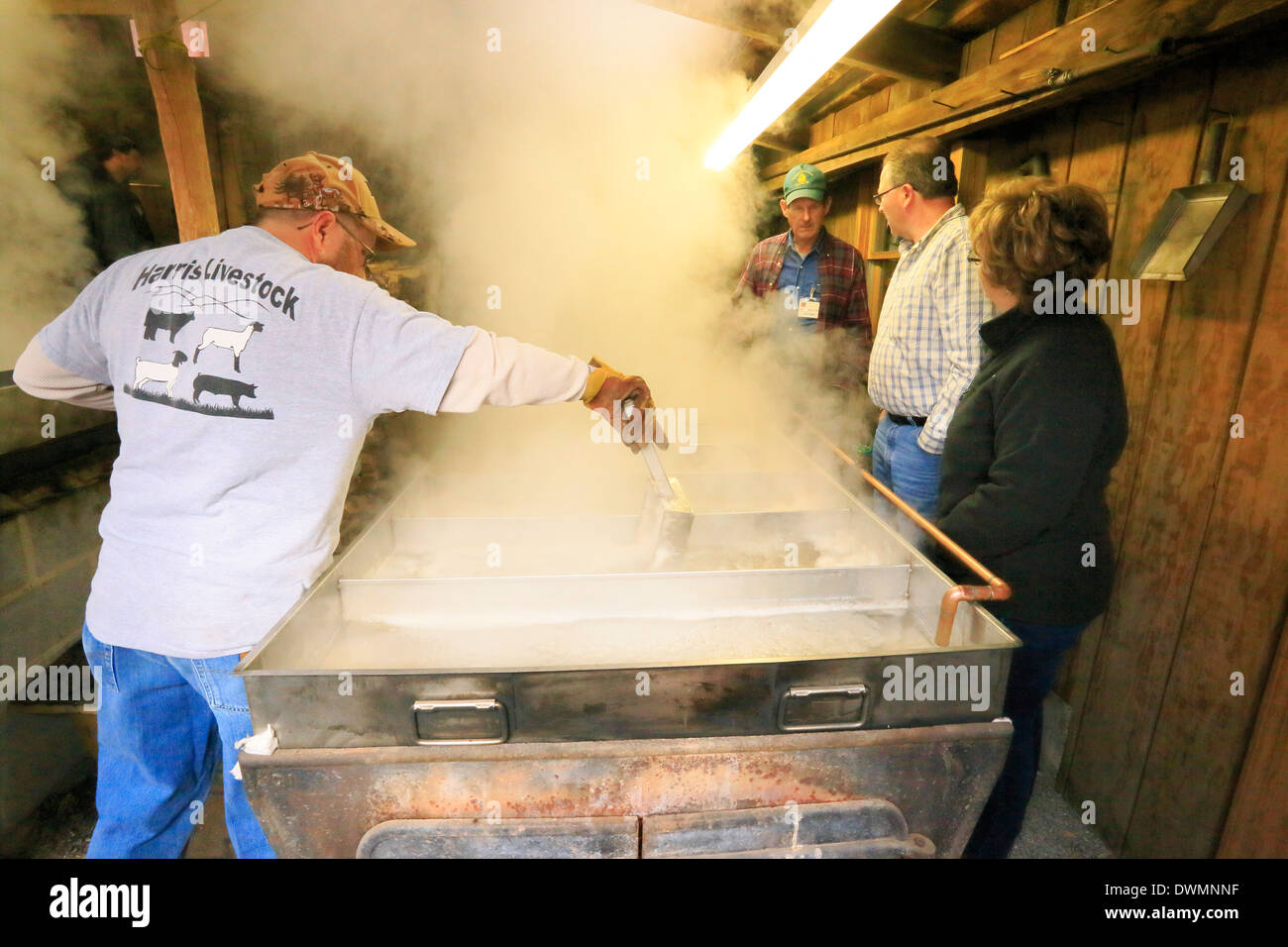 Skim Impurities, Cooking Maple Sugar, Eagle Sugar Camp, Doe Hill