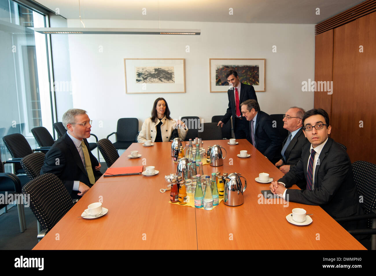 Berlin, Germany. 10th Mar, 2014. Minister for Foreign Affairs, Dr. Rui Machete had a meeting with the Chairman of the Parliamentary Committee on Foreign Affairs, Dr. Norbert RÃƒÂ¶ttgen in the Bundestag for bilateral conversations. © Goncalo Silva/NurPhoto/ZUMAPRESS.com/Alamy Live News Stock Photo