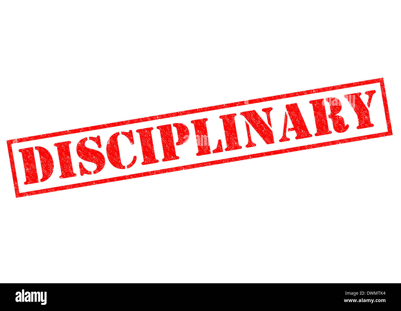 DISCIPLINARY red Rubber Stamp over a white background. Stock Photo