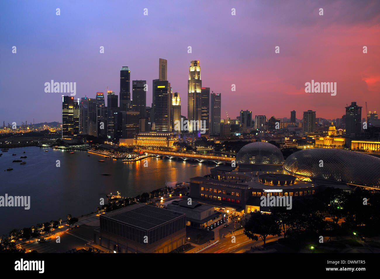 Downtown area of Singapore. Stock Photo
