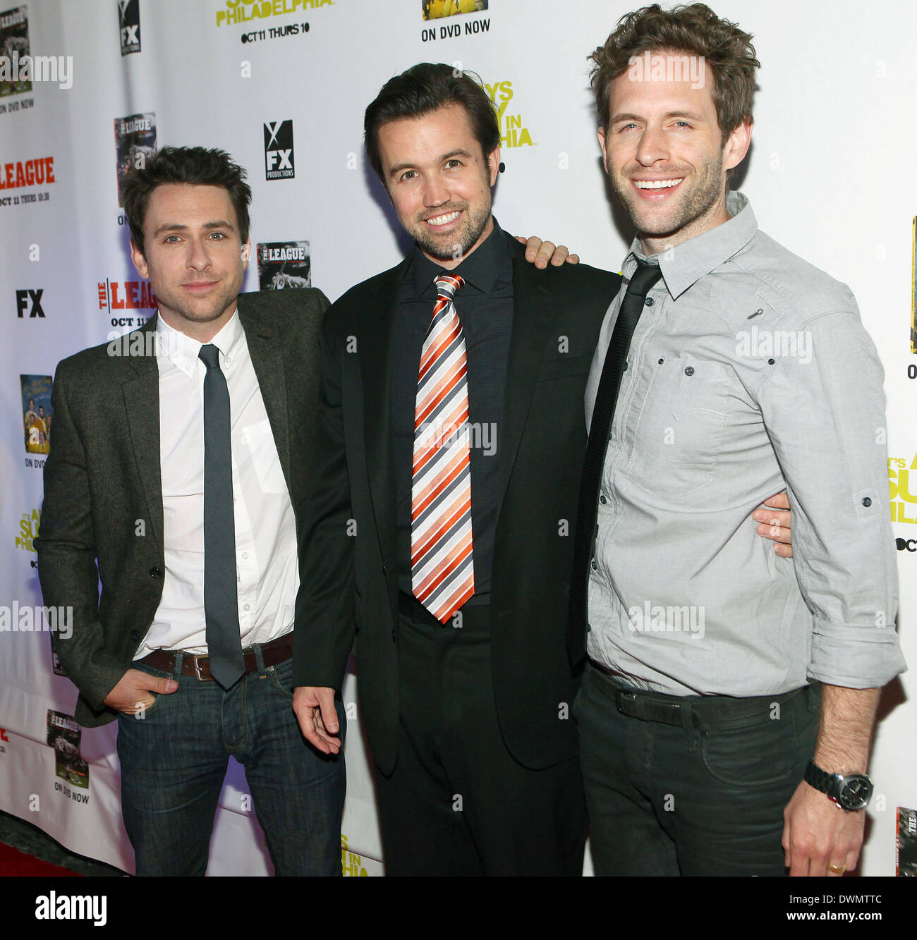 Charlie Day, Mary Elizabeth Ellis, Kaitlin Olson, Rob McElhenney, Glenn  Howerton It's Always Sunny in Philadelphia & The League Season Premiere  Hollywood. USA - 09.10.12 Where: Hollywood, CA When: 09 Oct 2012 Stock  Photo - Alamy