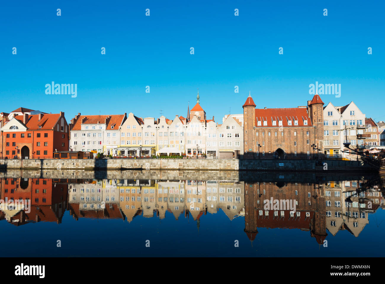 Canal side houses, Gdansk, Poland, Europe Stock Photo