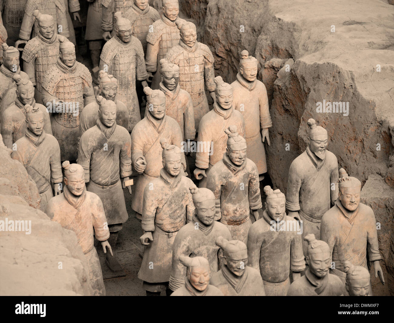 The Terracotta Army near the city of Xian in Shaanxi province in the People's Republic of China Stock Photo