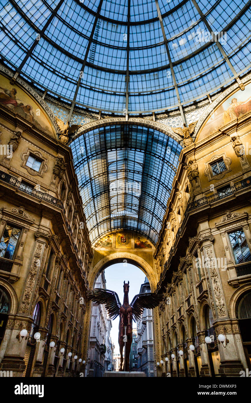 Galleria Vittorio Emanuele II, Milan, Lombardy, Italy,  Europe Stock Photo