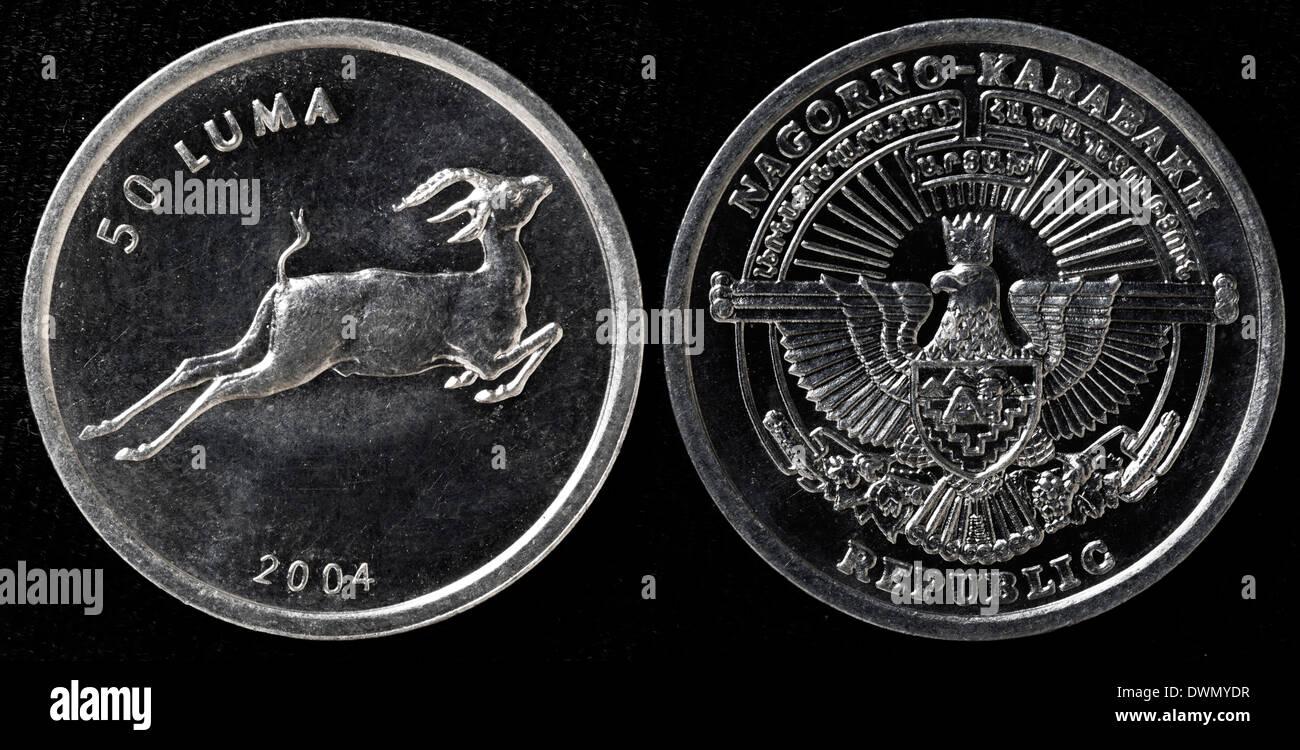 50 Luma coin, Gazelle, Nagorno-Karabakh Republic, 2004 Stock Photo