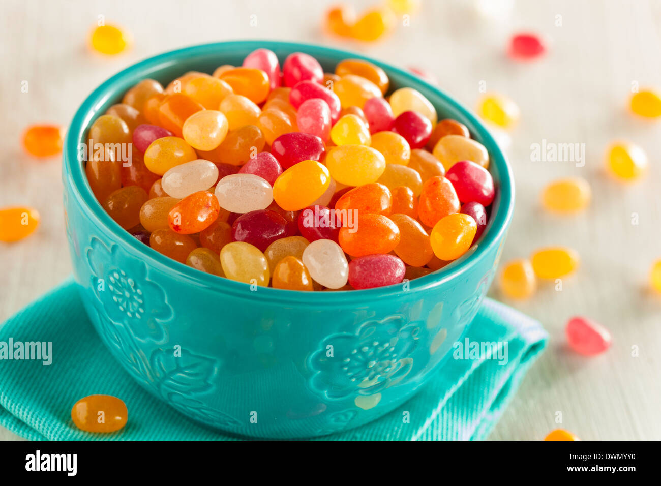 Multi Colored Jelly Bean Candy in a Bowl Stock Photo 67458468 Alamy