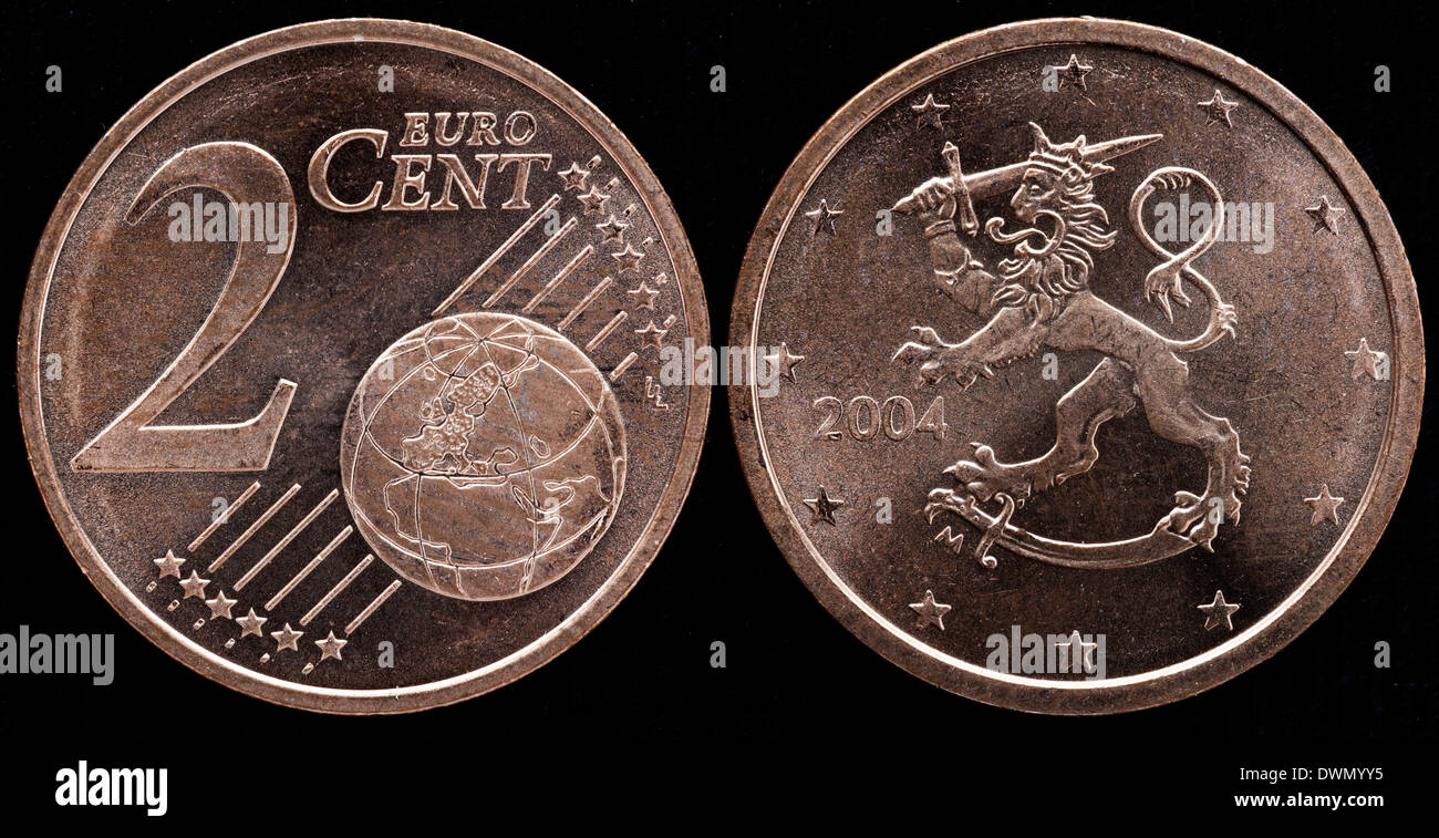 2 Euro cent coin, Finland, 2004 Stock Photo