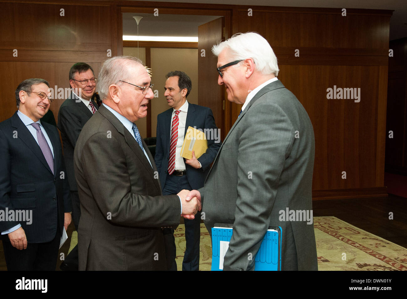 Berlin, Germany. 10th Mar, 2014. Meeting between German Minister of Foreign Affairs, Dr. Frank-Walter Steinmeier and Portuguese Foreign Minister, Dr. Rui Machete for bilateral discussion at the Ministry of Foreign Affairs in Berlin, on March 10, 2014. © Goncalo Silva/NurPhoto/ZUMAPRESS.com/Alamy Live News Stock Photo