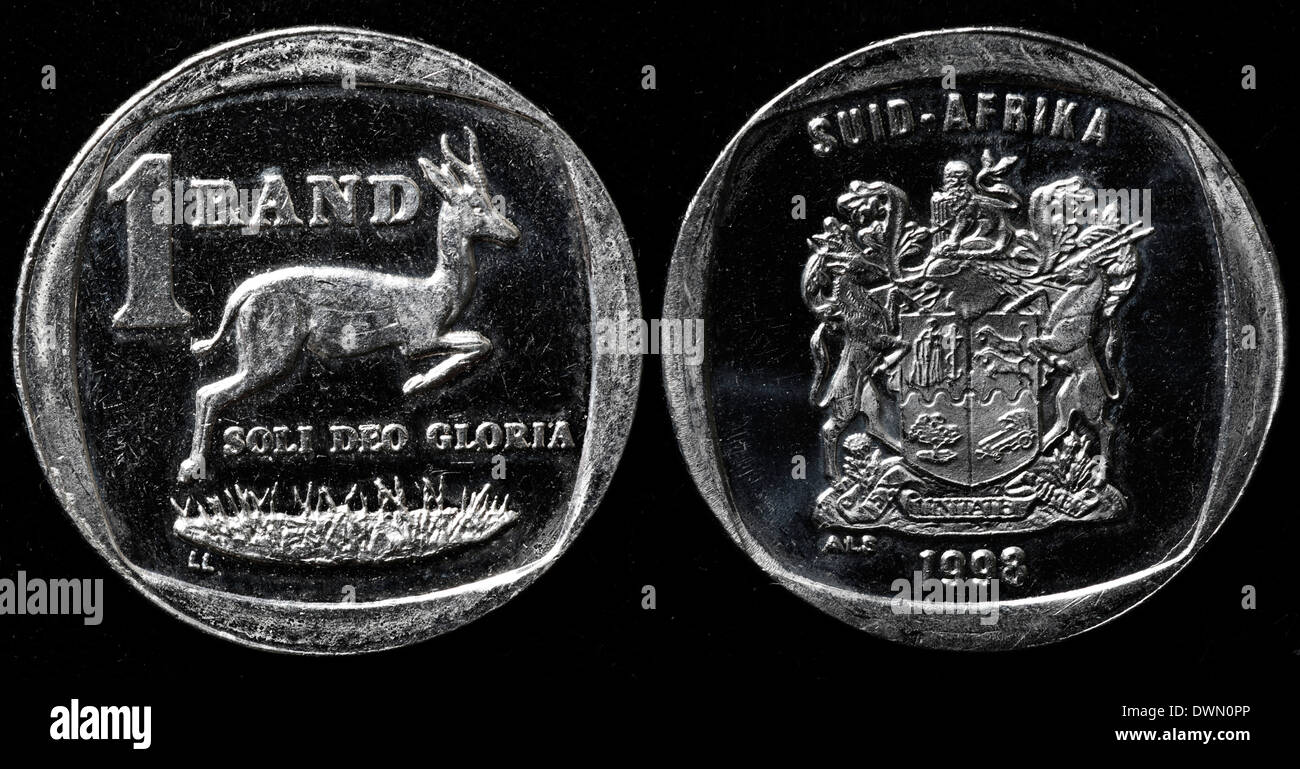 1 Rand coin, South Africa, 1998 Stock Photo