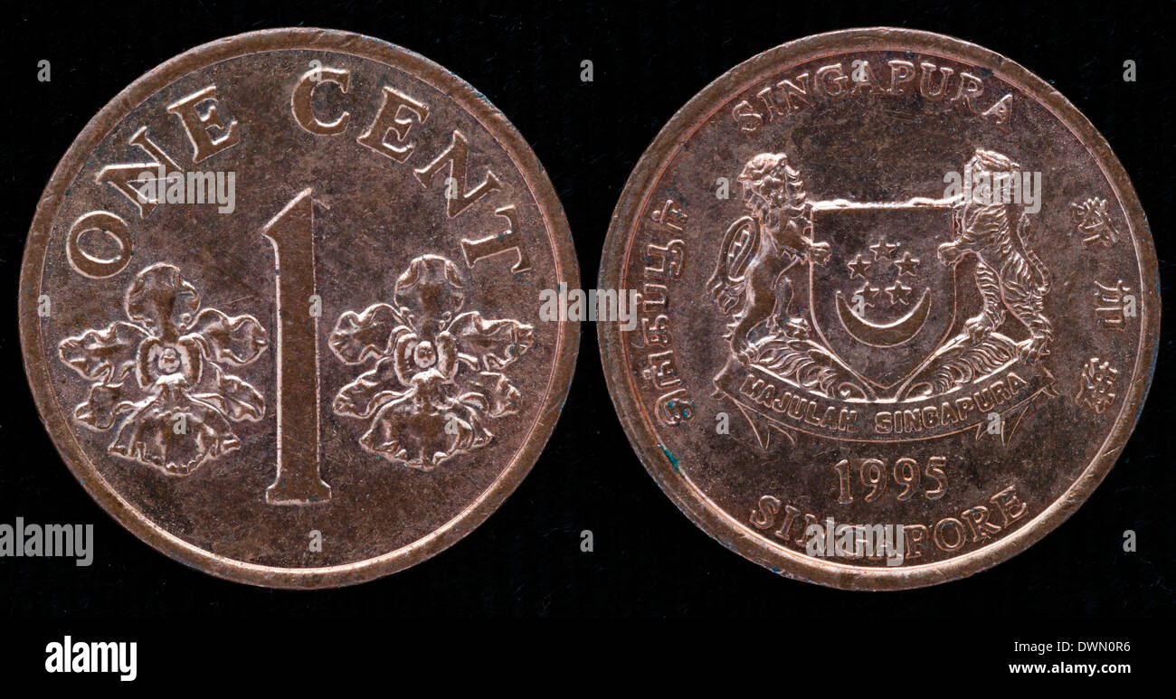 1 cent coin, Singapore, 1995 Stock Photo