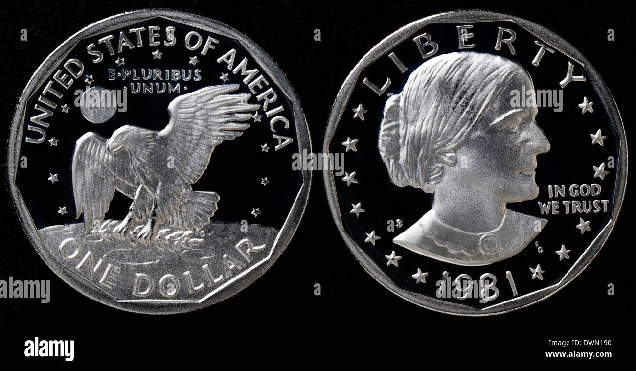 1 Dollar coin, USA, 1981 Stock Photo