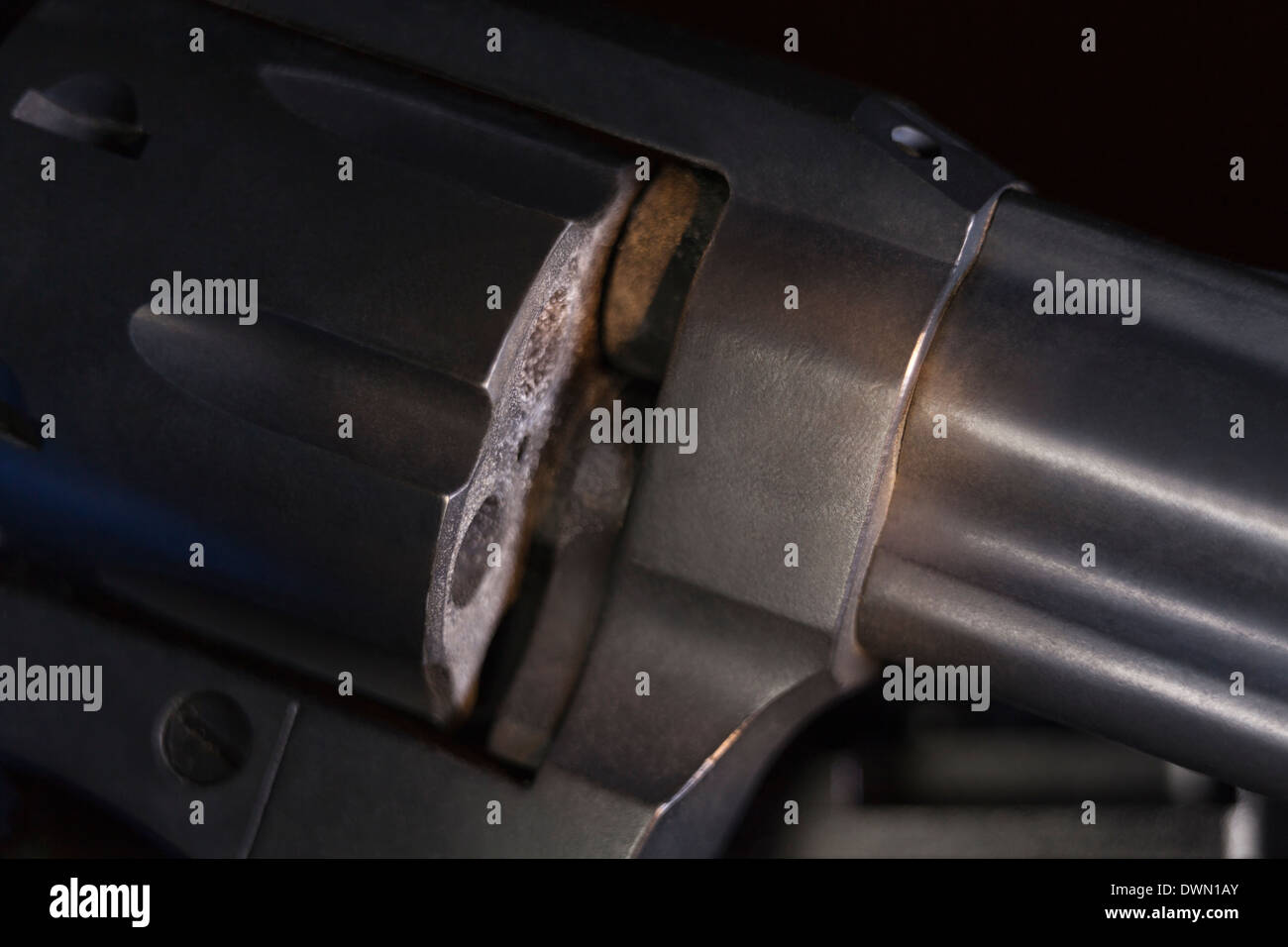 Detail of cylinder revolver handgun. Stock Photo