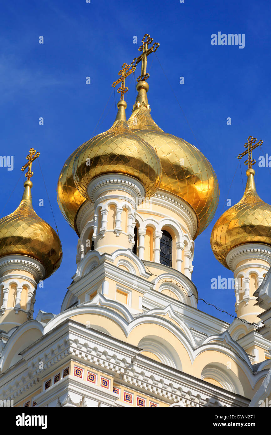 St. Alexander Nevsky Cathedral, Yalta, Crimea, Ukraine, Europe Stock Photo
